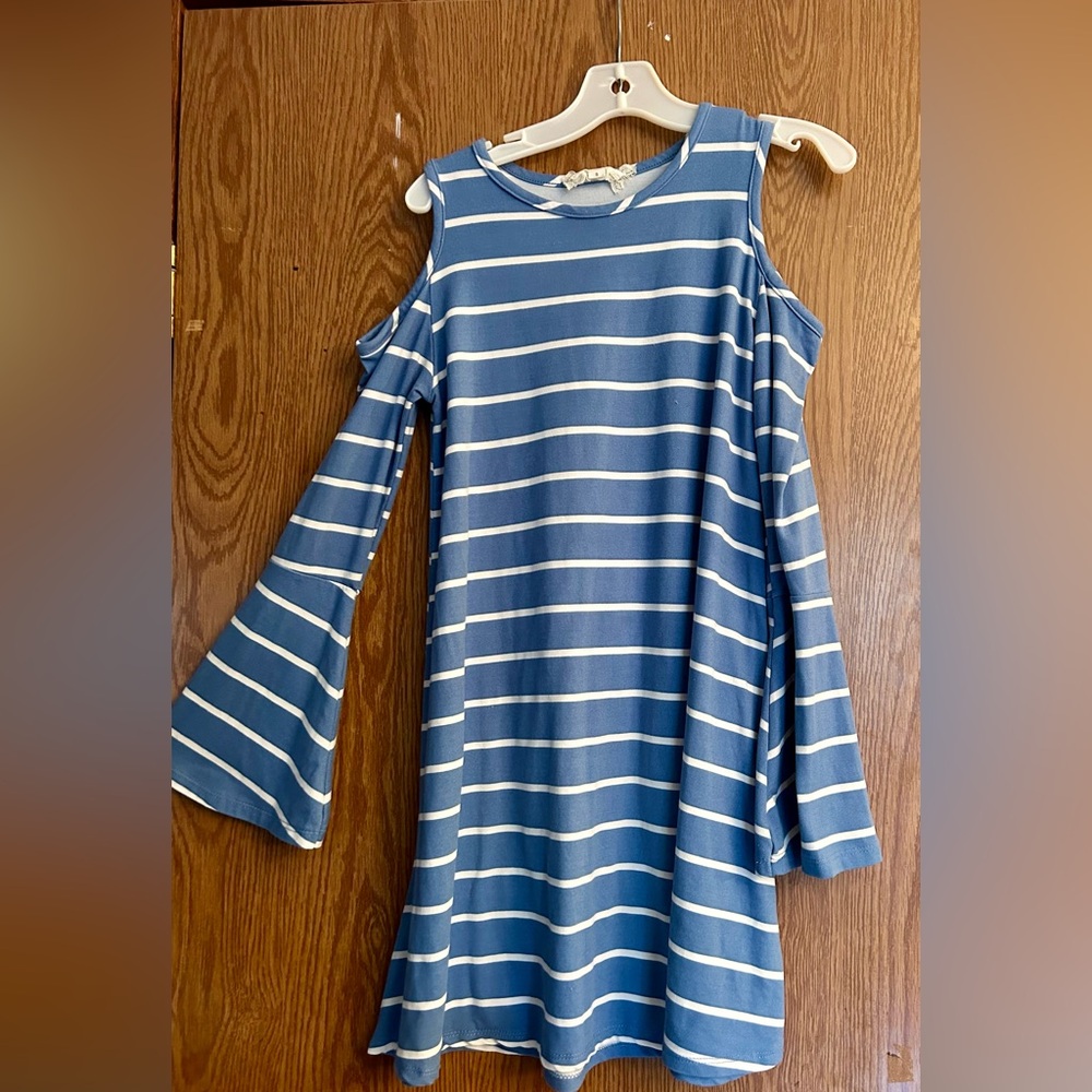 Btween brand girls dress blue and ivory